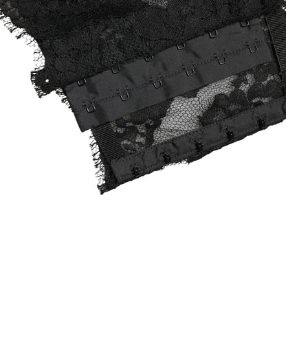 Dolce & Gabbana Black Lace Bandeau Bra Tube Top Underwear