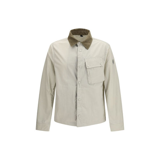 Overcoat by Belstaff for men in cotton twill velvet beige & patterned showcases a enveloping silhouette, detailed with distinctive pockets and a enveloping .