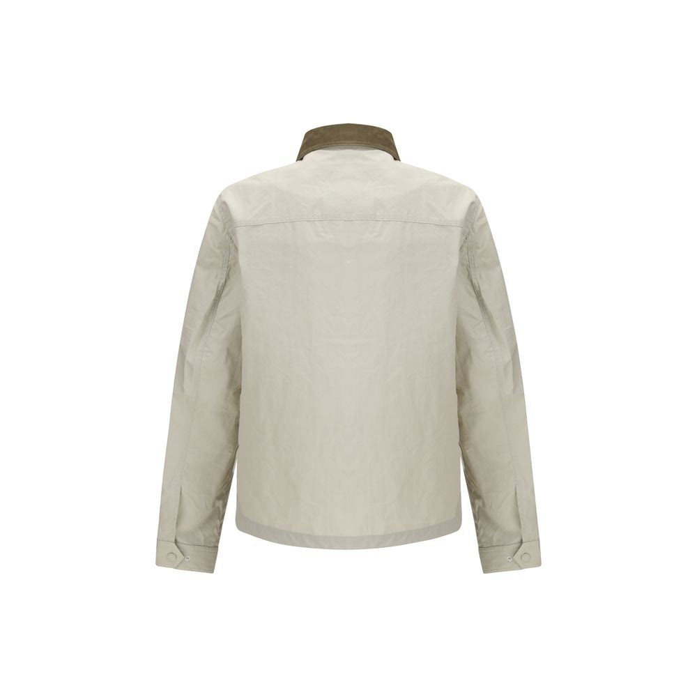 Overcoat by Belstaff for men in cotton twill velvet beige & patterned features an voluminous silhouette, showcasing distinct pockets and a voluminous for a truly voluminous aesthetic.