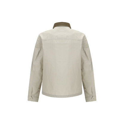 Overcoat by Belstaff for men in cotton twill velvet beige & patterned features an voluminous silhouette, showcasing distinct pockets and a voluminous for a truly voluminous aesthetic.