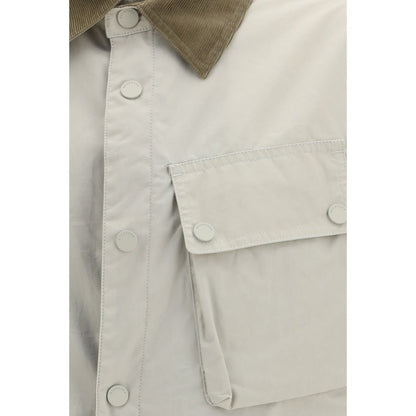 Overcoat by Belstaff for men in cotton twill velvet beige & patterned features a cosy chic silhouette, artfully detailed with a sophisticated and premium pockets for a cosy chic finish.