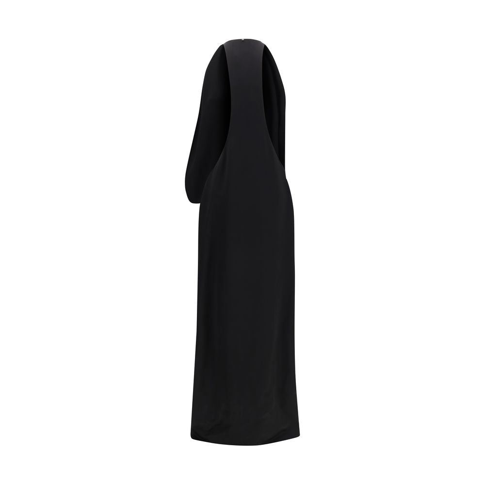 Dress by Max Mara for women in viscose black features a dramatic silhouette, showcasing an elegant halter neckline and that flows into a dramatic long.