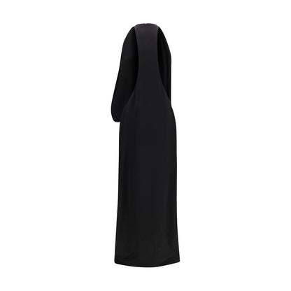 Dress by Max Mara for women in viscose black features a dramatic silhouette, showcasing an elegant halter neckline and that flows into a dramatic long.