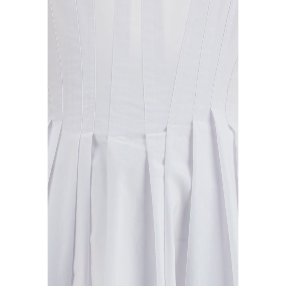 Dress by Max Mara for women in cotton canvas white features an cute silhouette, detailed with a and that elegantly flows into a cute long.