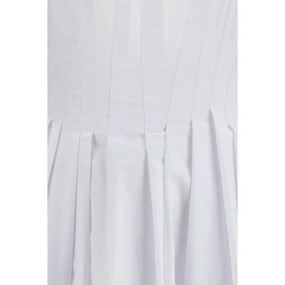 Dress by Max Mara for women in cotton canvas white features an cute silhouette, detailed with a and that elegantly flows into a cute long.