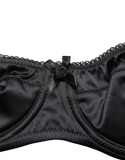 Dolce & Gabbana Black Semi-Pad Underwire Balconette Bra Underwear
