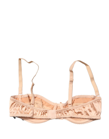 Dolce & Gabbana Women's Polyurethane Polyester & Silk Bra - Beige