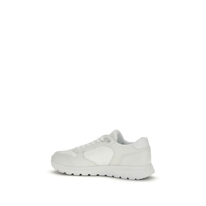 Prada Men's Athletic Nylon Leather Sneakers - White