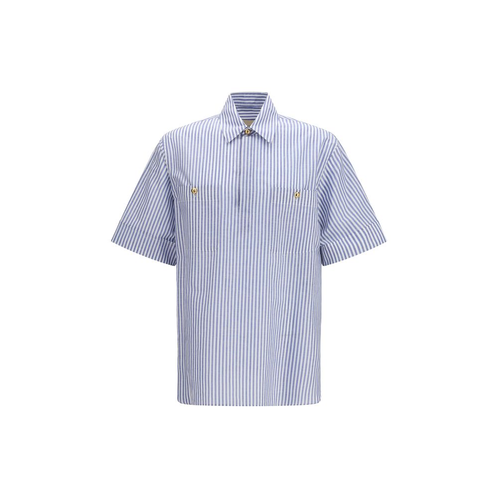 Shirt by Valentino Garavani for men in linen & cotton gold, multicolor, patterned & striped showcases a sleek silhouette, elegantly detailed with a sleek and short-sleeve for a sleek finish.