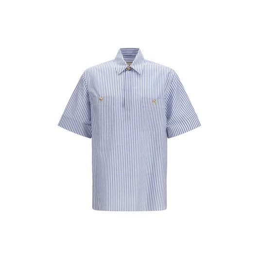 Shirt by Valentino Garavani for men in linen & cotton gold, multicolor, patterned & striped showcases a sleek silhouette, elegantly detailed with a sleek and short-sleeve for a sleek finish.