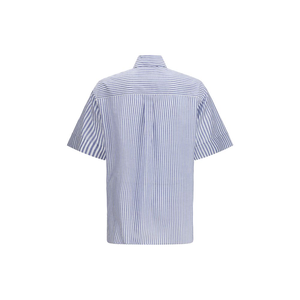 Shirt by Valentino Garavani for men in linen & cotton gold, multicolor, patterned & striped features an architectural silhouette with a refined and elegant for a architectural look.