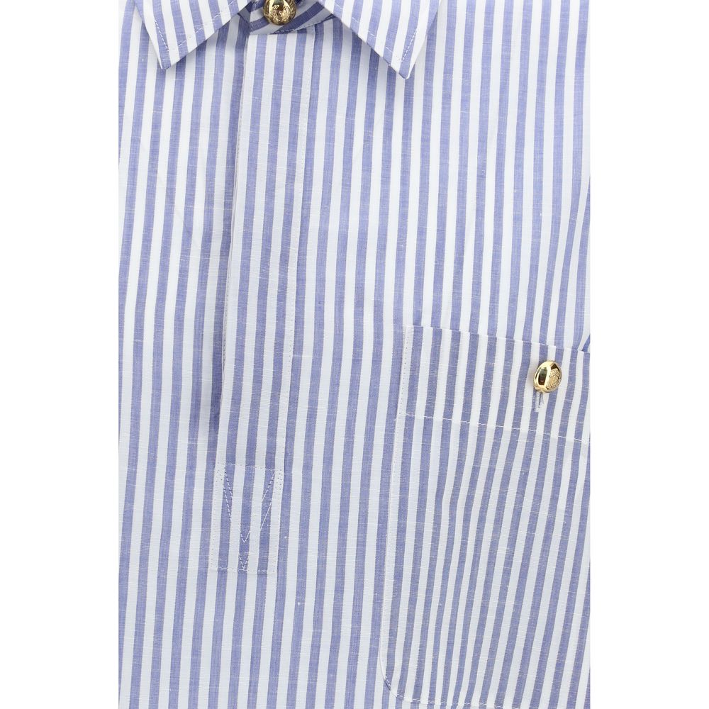 Shirt by Valentino Garavani for men in linen & cotton gold, multicolor, patterned & striped showcases a sublime silhouette, artfully detailed with a sublime and for a sophisticated, sublime finish.