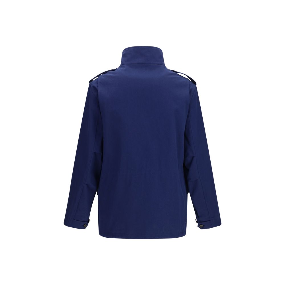 Overcoat by Valentino Garavani for men in cotton blue & signature features a cosy chic silhouette, artfully detailed with a sophisticated and premium pockets for a cosy chic finish.