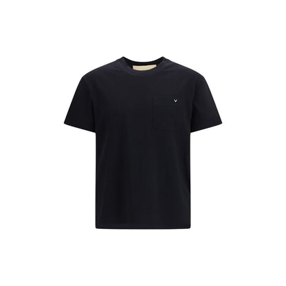 T-Shirt by Valentino Garavani for men in cotton black showcases a unassuming silhouette, artfully detailed with a refined and unassuming for a sophisticated, contemporary look.
