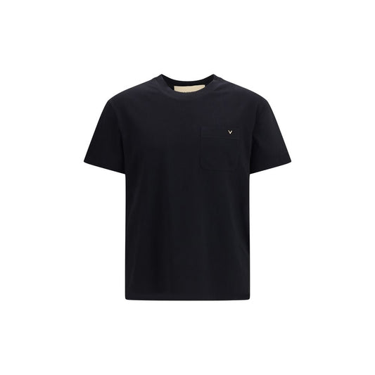 T-Shirt by Valentino Garavani for men in cotton black showcases a unassuming silhouette, artfully detailed with a refined and unassuming for a sophisticated, contemporary look.