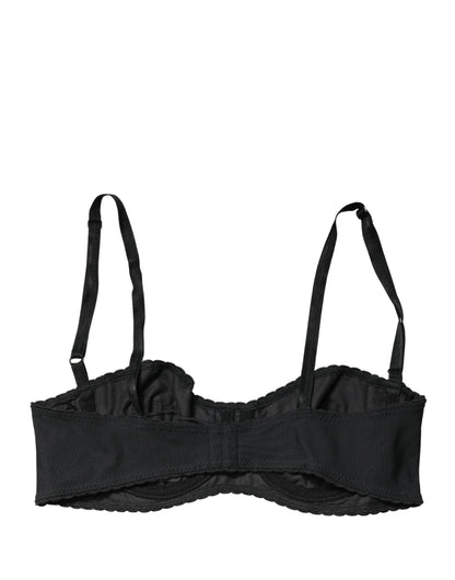 Dolce & Gabbana Black Semi-Pad Underwire Balconette Bra Underwear