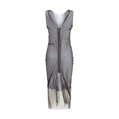 Dress by Maison Margiela for women in stretch polyamide brown features an magnificent silhouette, artfully detailed with a magnificent and that flows into an magnificent midi.