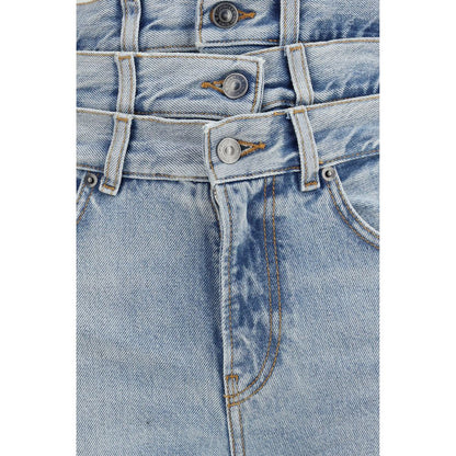 Jeans by Fiorucci for women in denim cotton blue features an sartorial flared & regular-fit and long with a mid rise cut for a sartorial finish.