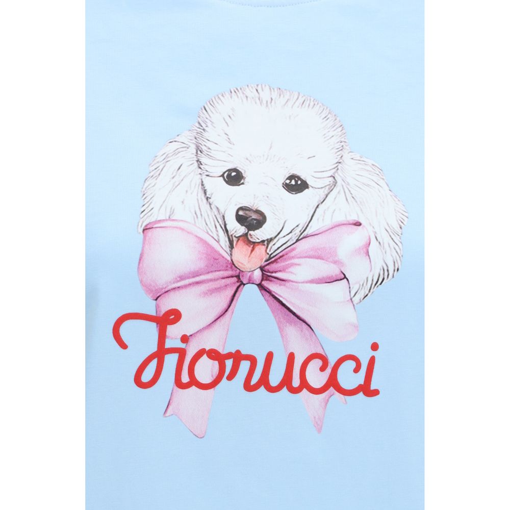 T-Shirt by Fiorucci for women in cotton blue & signature showcases a unassuming silhouette, artfully detailed with a refined and unassuming for a sophisticated, contemporary look.