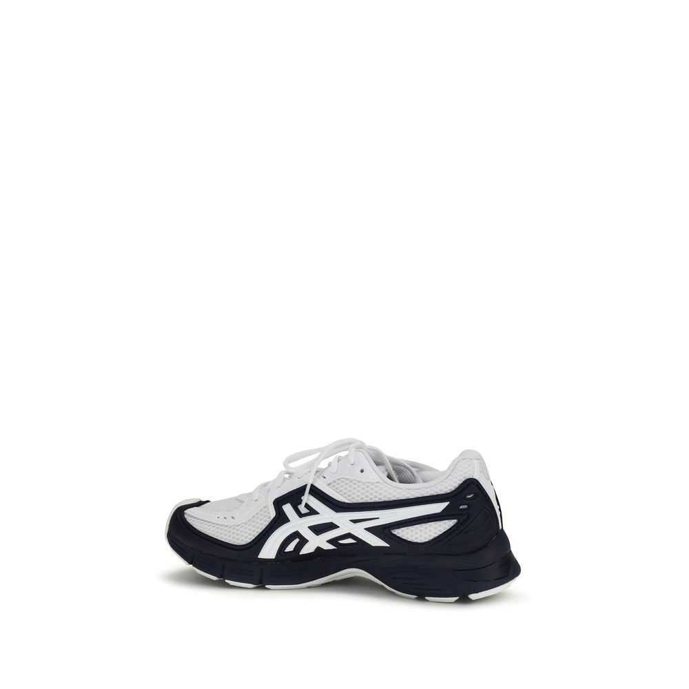 Athletic Sneakers by Comme Des Garçons for men in polyester & rubber black & white showcases a architectural silhouette, artfully capturing the essence of the Men's Athletic Polyester & Rubber Sneakers with its signature architectural athletic style construction.