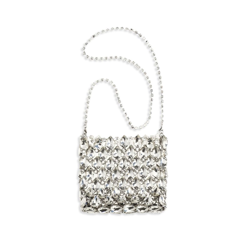 Drawstring Shoulder Bag by Self-Portrait for women in polyester leather & crystal pink & silver features a enviable silhouette, showcasing a secure drawstring, ample , and enviable for a enviable finish.