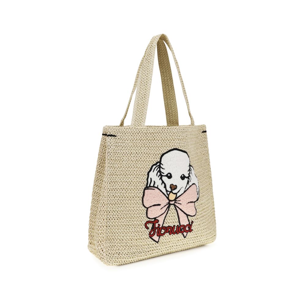 Beach Tote Handbag by Fiorucci for women in raffia cotton & viscose beige & signature features a exquisite silhouette, showcasing a secure and exquisite with versatile for a exquisite finish.