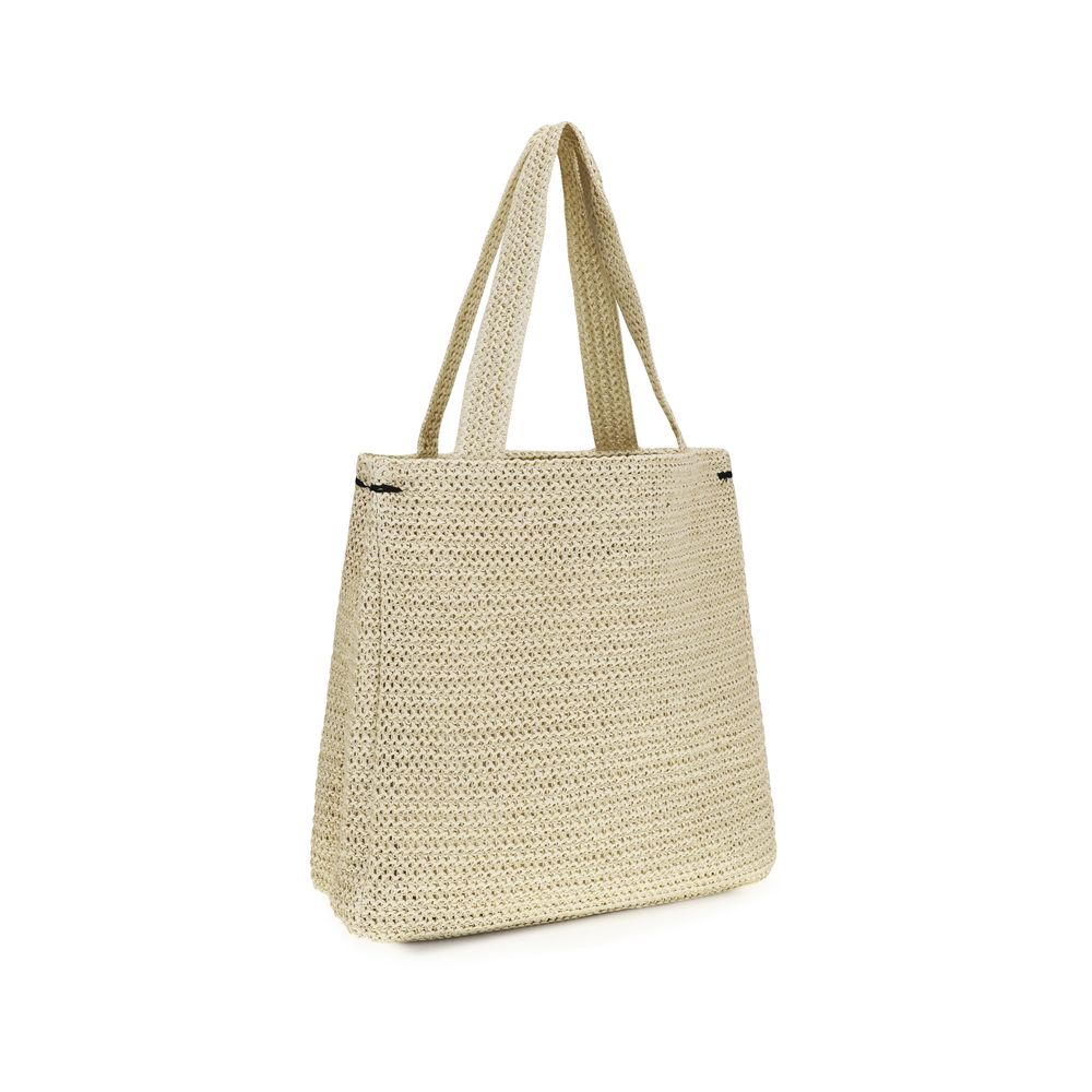 Beach Tote Handbag by Fiorucci for women in raffia cotton & viscose beige & signature features a refined silhouette, showcasing a secure , organized , and versatile for a refined finish.