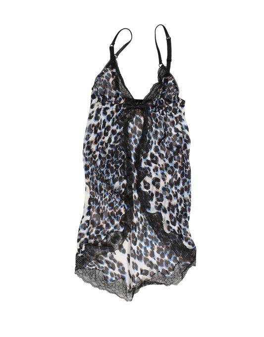 Roberto Cavalli Multicolor Leopard Babydoll Chemise Underwear