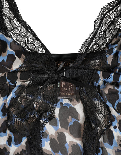 Roberto Cavalli Multicolor Leopard Babydoll Chemise Underwear