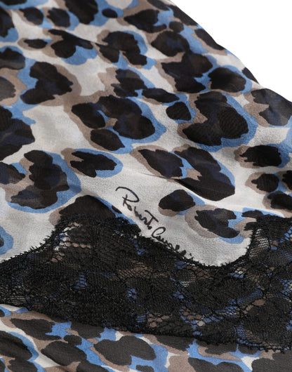 Roberto Cavalli Multicolor Leopard Babydoll Chemise Underwear