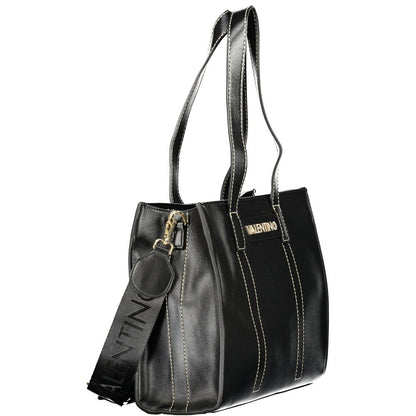 This Evening Handbag by Mario Valentino for women in polyurethane and black presents a sculptural silhouette featuring a secure , ample , and versatile for a sculptural finish.
