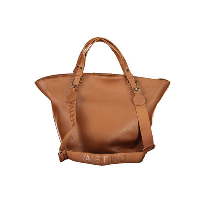 Handbag by Mario Valentino for women in polyurethane brown features an refined silhouette, showcasing a secure , ample , and versatile for a sophisticated refined aesthetic.