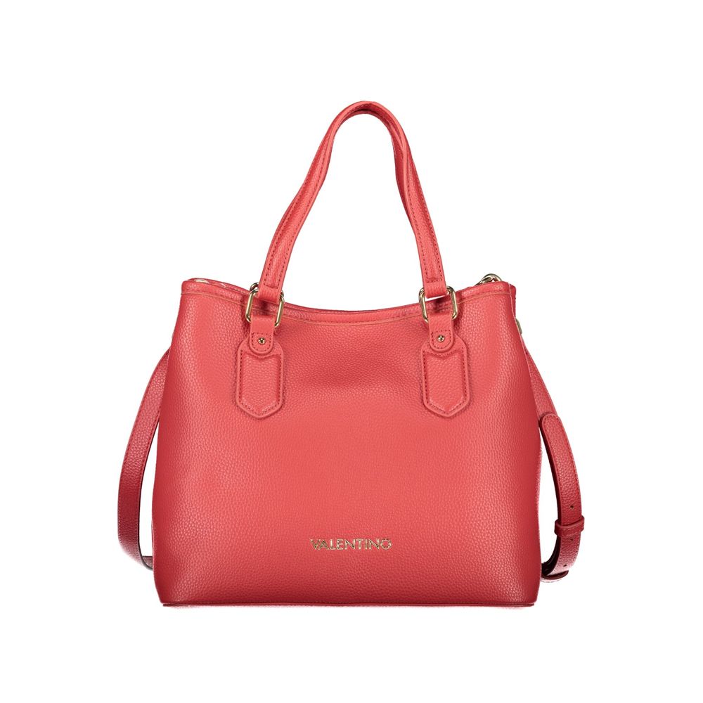 This Handbag by Mario Valentino for women in polyurethane and red presents a sculptural silhouette featuring a secure , ample , and versatile for a sculptural finish.