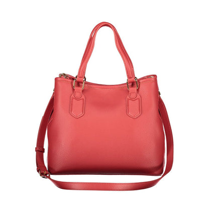 Handbag by Mario Valentino for women in polyurethane red features a refined silhouette, showcasing a secure , organized , and versatile for a refined finish.