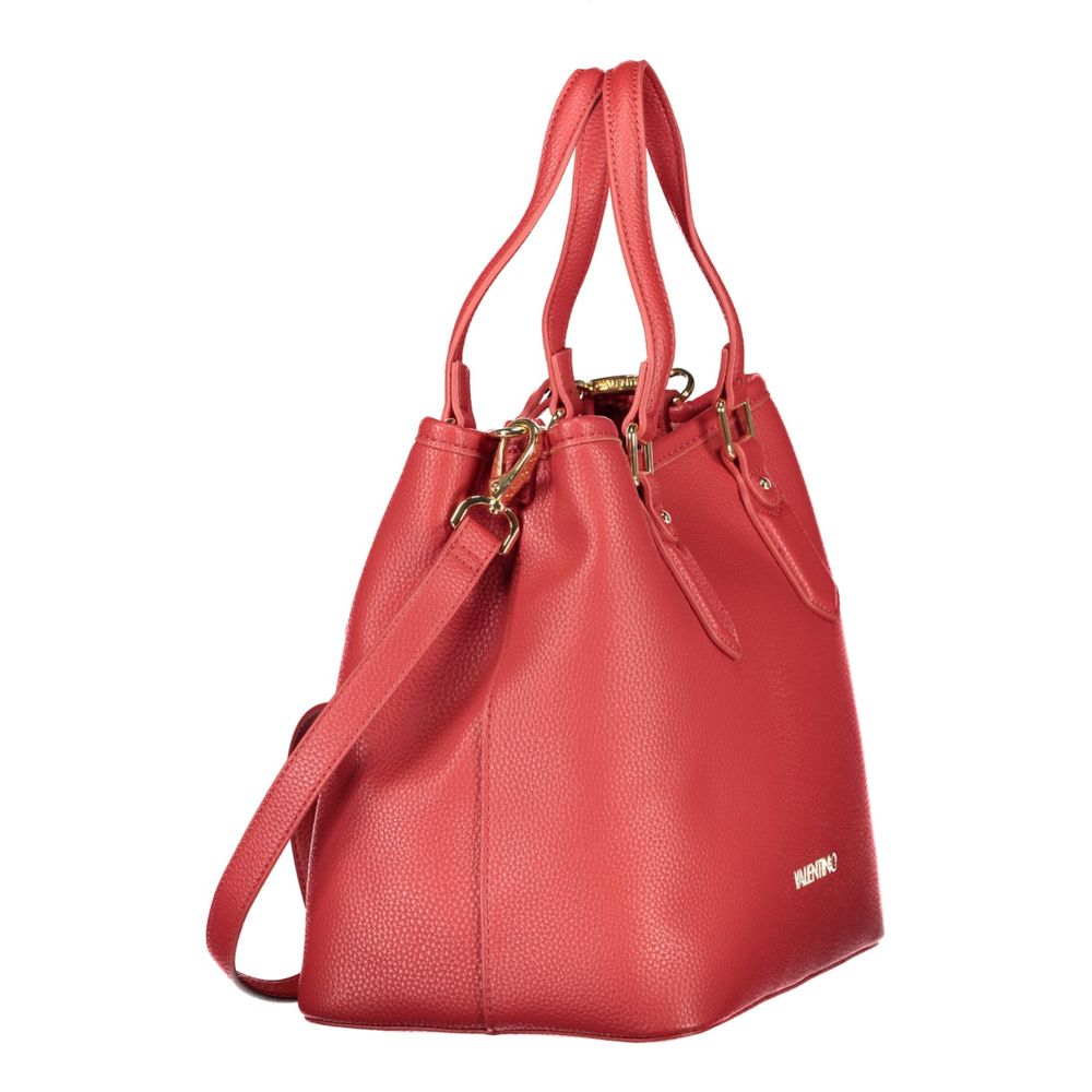 Handbag by Mario Valentino for women in polyurethane red features a signature silhouette, showcasing a secure and signature with versatile for a sophisticated look.