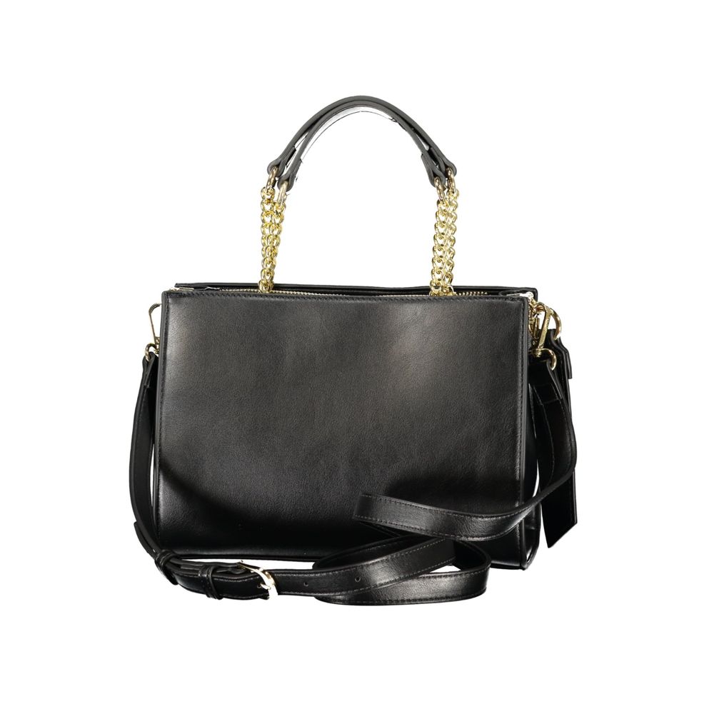 Handbag by Mario Valentino for women in polyurethane black features a ornamental silhouette, showcasing a secure , ample , and ornamental for a sophisticated look.