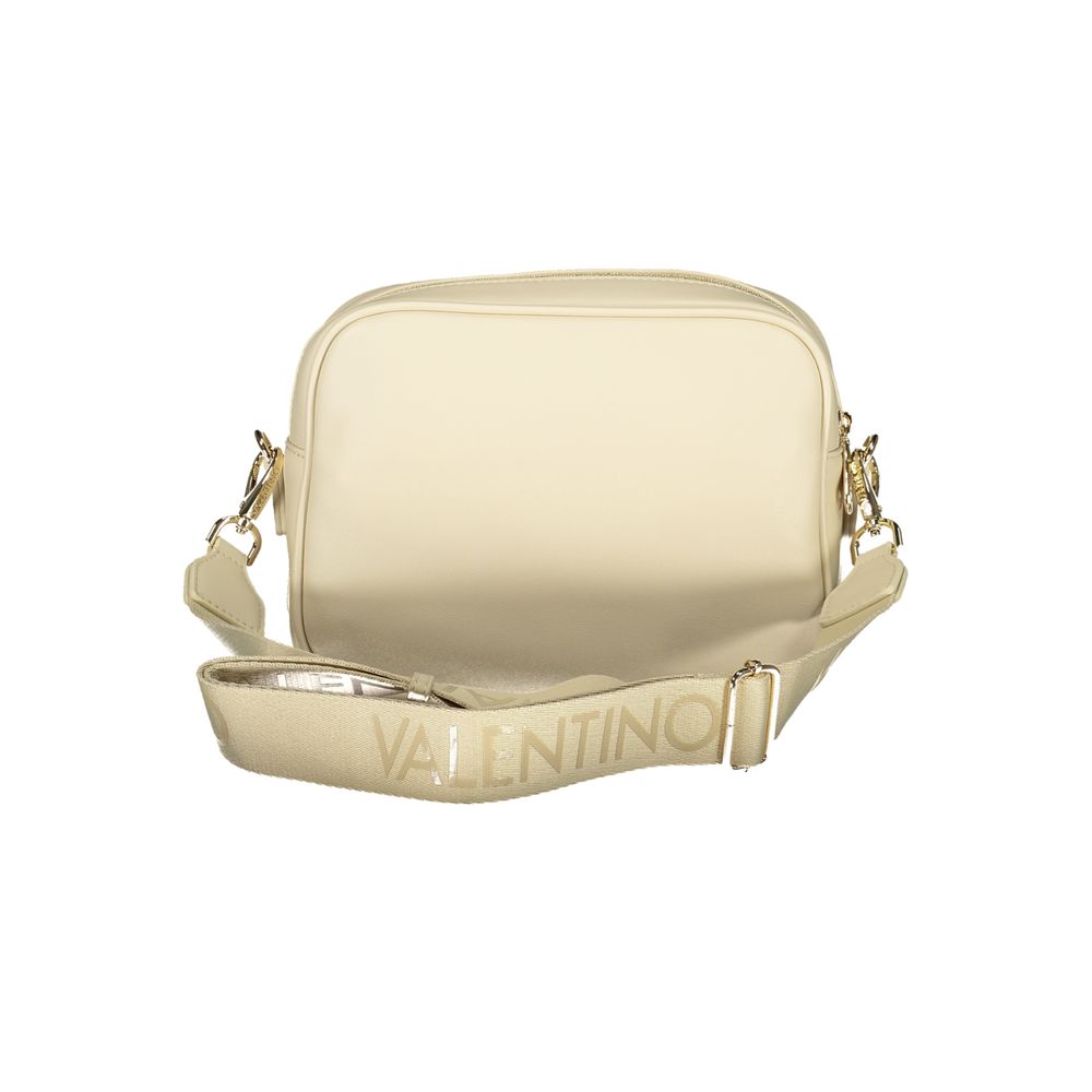This Handbag by Mario Valentino for women in polyurethane and beige presents a sculptural silhouette featuring a secure , ample , and versatile for a sculptural finish.