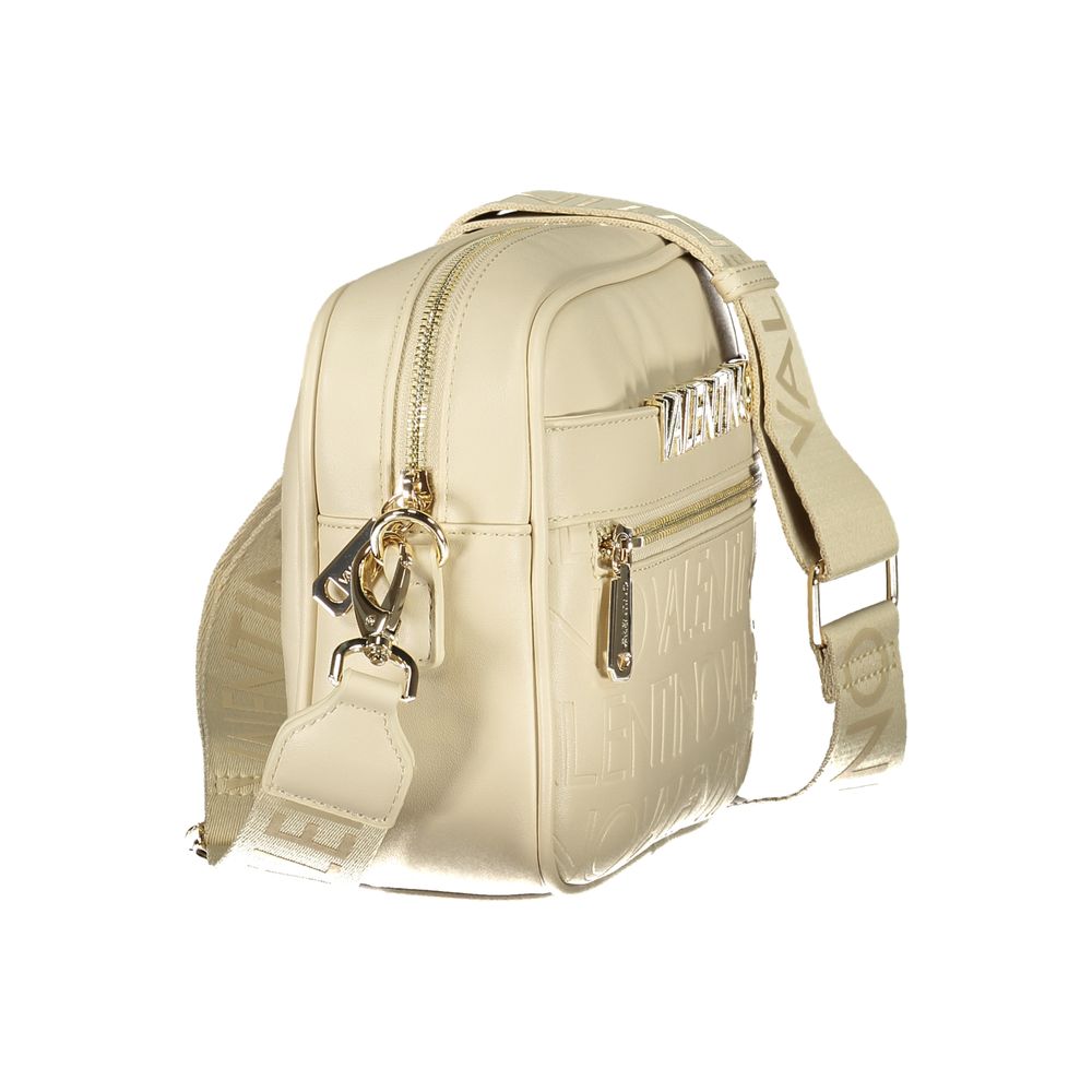 Handbag by Mario Valentino for women in polyurethane beige features an refined silhouette, showcasing a secure , ample , and versatile for a sophisticated refined aesthetic.