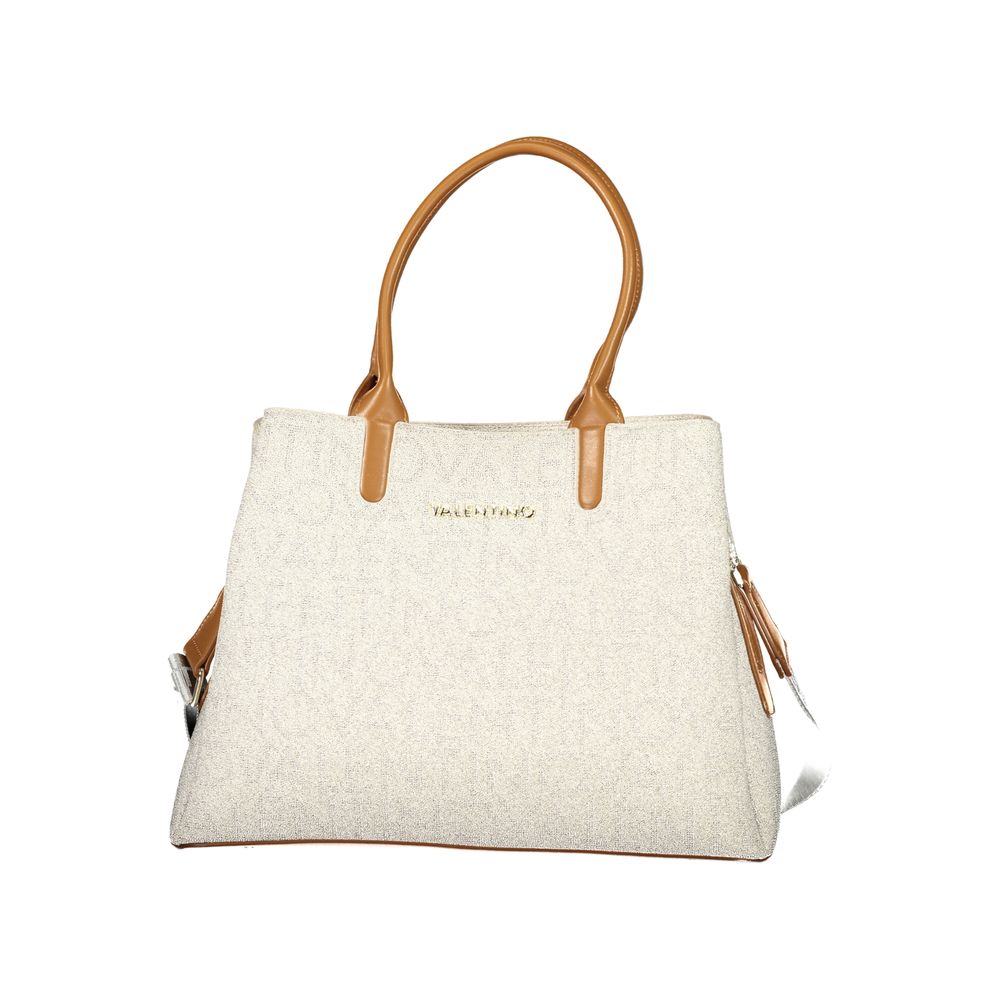 Handbag by Mario Valentino for women in polyurethane beige presents a ornamental silhouette, showcasing a secure , ample , and versatile for a ornamental finish.