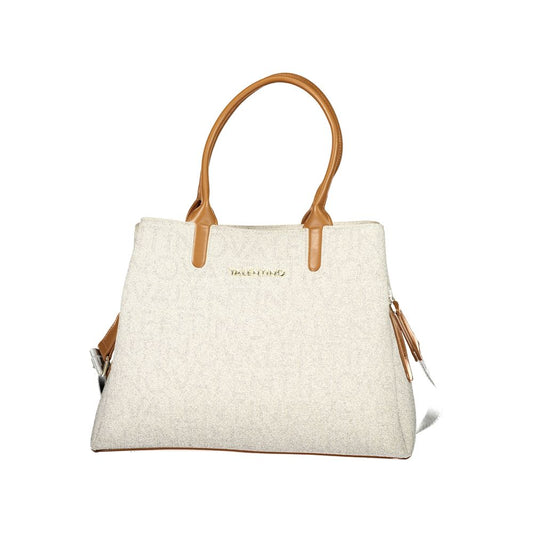 Handbag by Mario Valentino for women in polyurethane beige presents a ornamental silhouette, showcasing a secure , ample , and versatile for a ornamental finish.