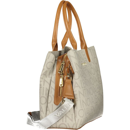 Handbag by Mario Valentino for women in polyurethane beige features a refined silhouette, showcasing a secure , organized , and versatile for a refined finish.