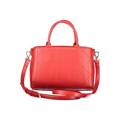 Handbag by Mario Valentino for women in polyurethane red features an refined silhouette, showcasing a secure , ample , and versatile for a sophisticated refined aesthetic.