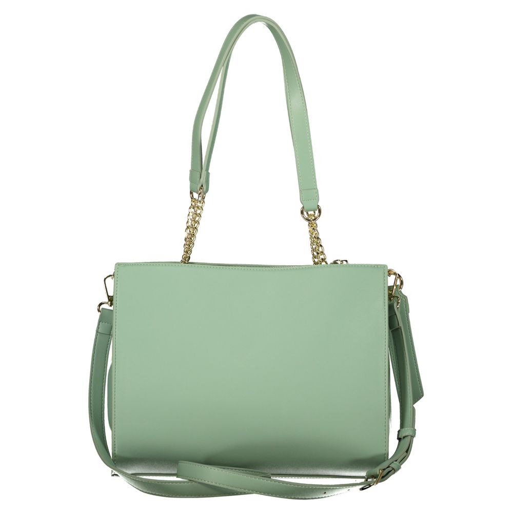 Handbag by Mario Valentino for women in polyurethane green features a refined silhouette, showcasing a secure , organized , and versatile for a refined finish.