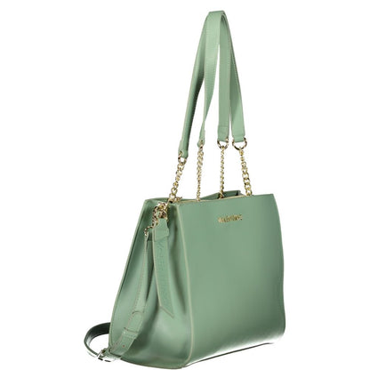 Handbag by Mario Valentino for women in polyurethane green features a signature silhouette, showcasing a secure and signature with versatile for a sophisticated look.