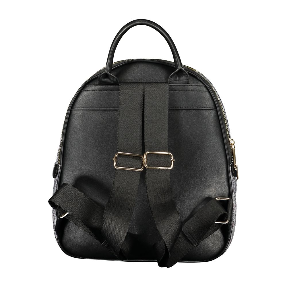 Backpack by Mario Valentino for women in polyurethane black features a stately Polyurethane Backpack design, showcasing a secure , ample , and versatile backpack-strap for a stately finish.