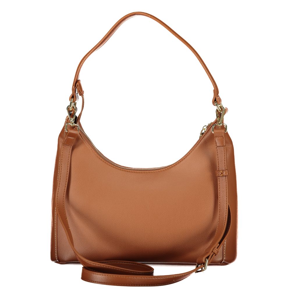 Handbag by Mario Valentino for women in polyurethane brown features a ornamental silhouette, showcasing a secure , ample , and ornamental for a sophisticated look.