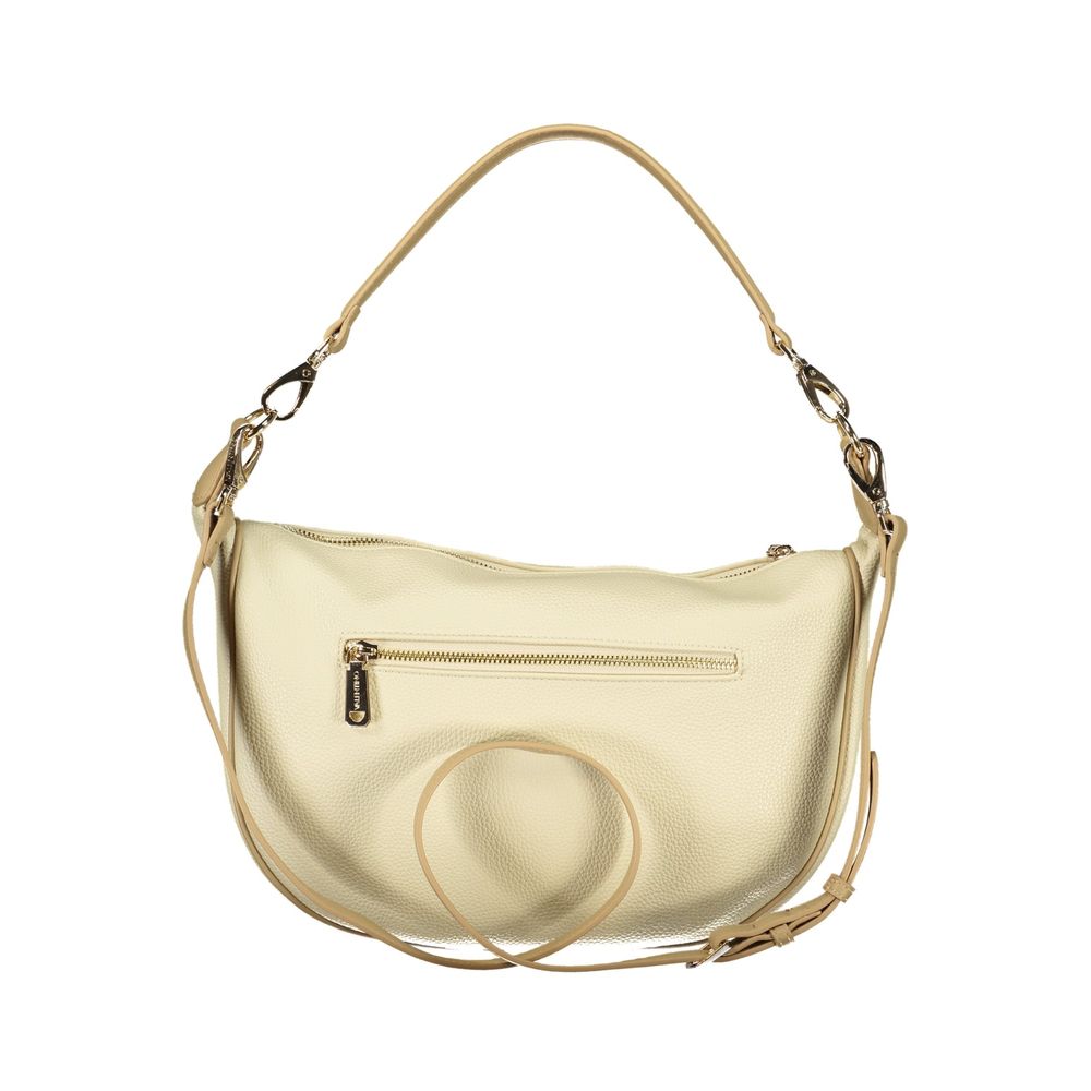 Shoulder Handbag by Mario Valentino for women in polyurethane beige features a refined silhouette, showcasing a secure , organized , and versatile shoulder-strap for a refined finish.
