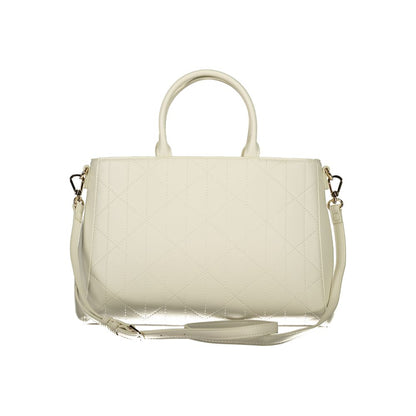 This Evening Handbag by Mario Valentino for women in polyurethane and white presents a sculptural silhouette featuring a secure , ample , and versatile for a sculptural finish.