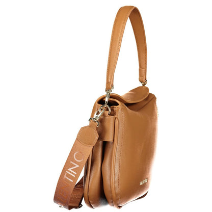 Handbag by Mario Valentino for women in polyurethane brown features a signature silhouette, showcasing a secure and signature with versatile for a sophisticated look.
