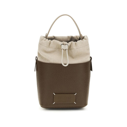 Bucket Handbag by Maison Margiela for women in bos taurus calf leather brown & signature features a effortlessly chic silhouette, showcasing a secure , ample , and versatile for a effortlessly chic look.